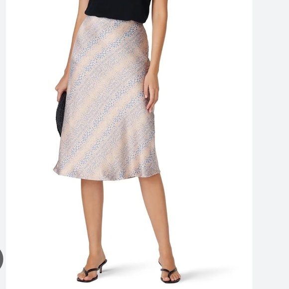 RTR NOW Dot Midi Slip Skirt Sz XL cream blue - Picture 1 of 8